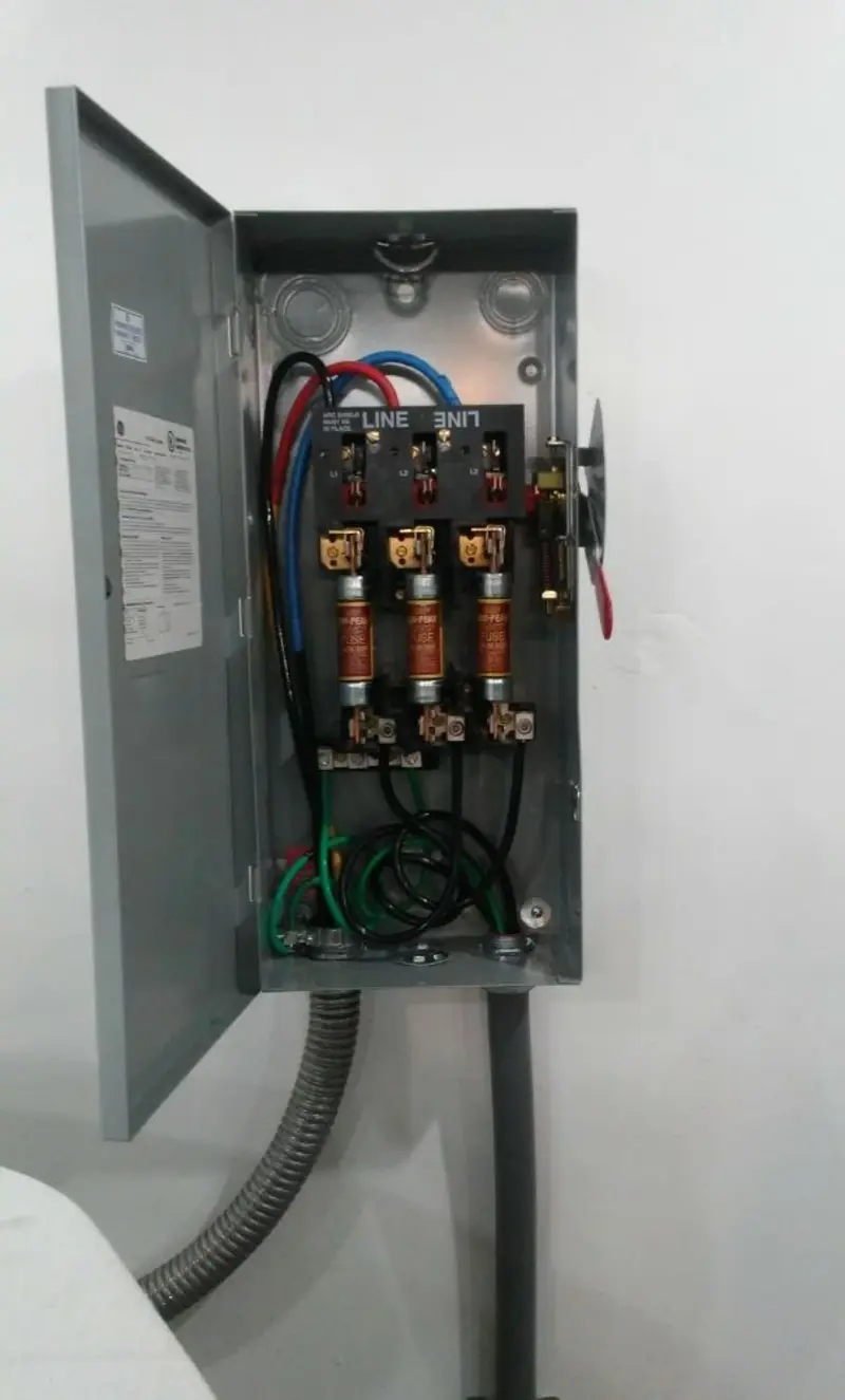 Three-phase disconnect switch installed for Electrical Wiring & Rewiring in Dubuque